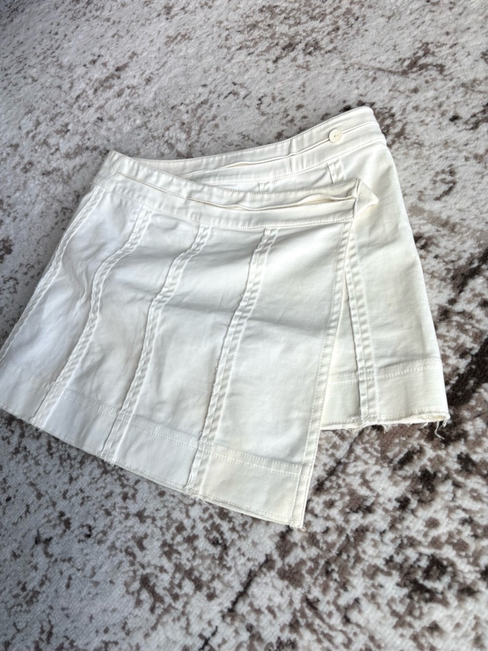 Zuczug Cream Wrap Mini Skirt - Clean A-Line Panel Design - Picture 6 of 10